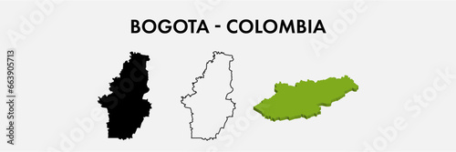 Bogota Colombia city map set vector illustration design isolated on white background. Concept of travel and geography.