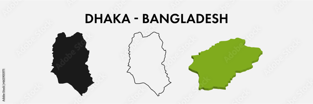 Dhaka Bangladesh city map set vector illustration design isolated on white background. Concept of travel and geography. Dhaka Bangladesh city map set vector illustration design isolated on white background. Concept of travel and geography.