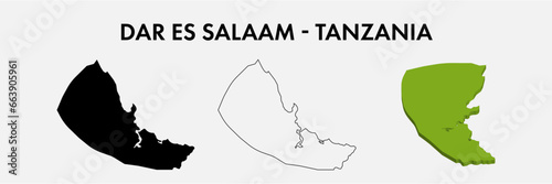 Dar es Salaam Tanzania city map set vector illustration design isolated on white background. Concept of travel and geography. photo