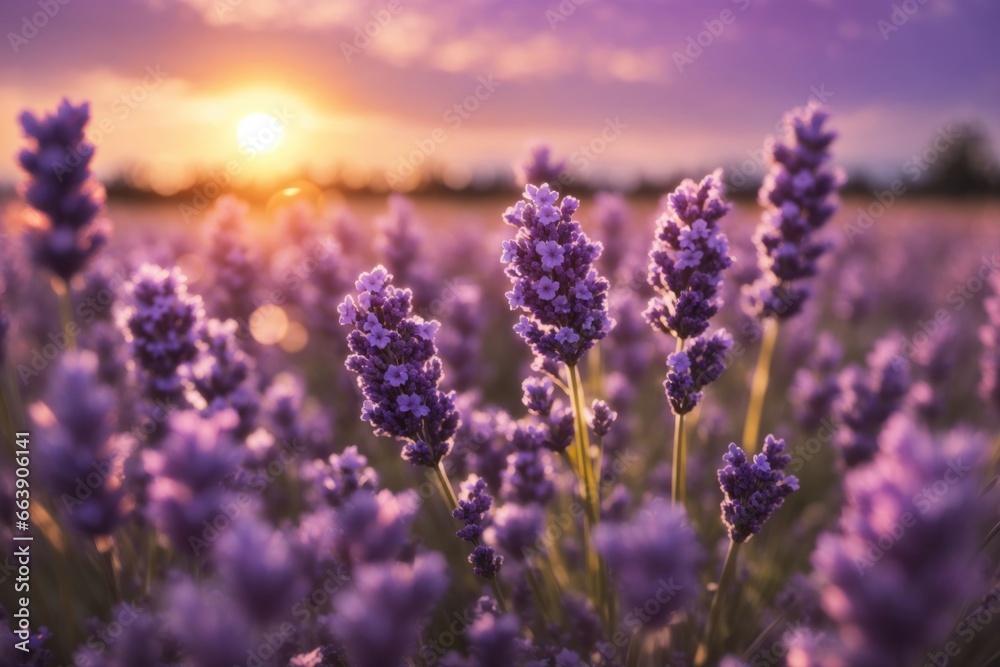closeup macro beautiful lavender field. ai generative closeup macro beautiful lavender field. ai generative