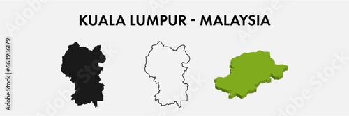 Photography Kuala Lumpur Malaysia city map set vector illustration design isolated on white background