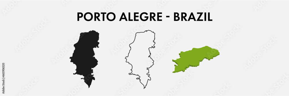 Porto Alegre brazil city map set vector illustration design isolated on white background. Concept of travel and geography.