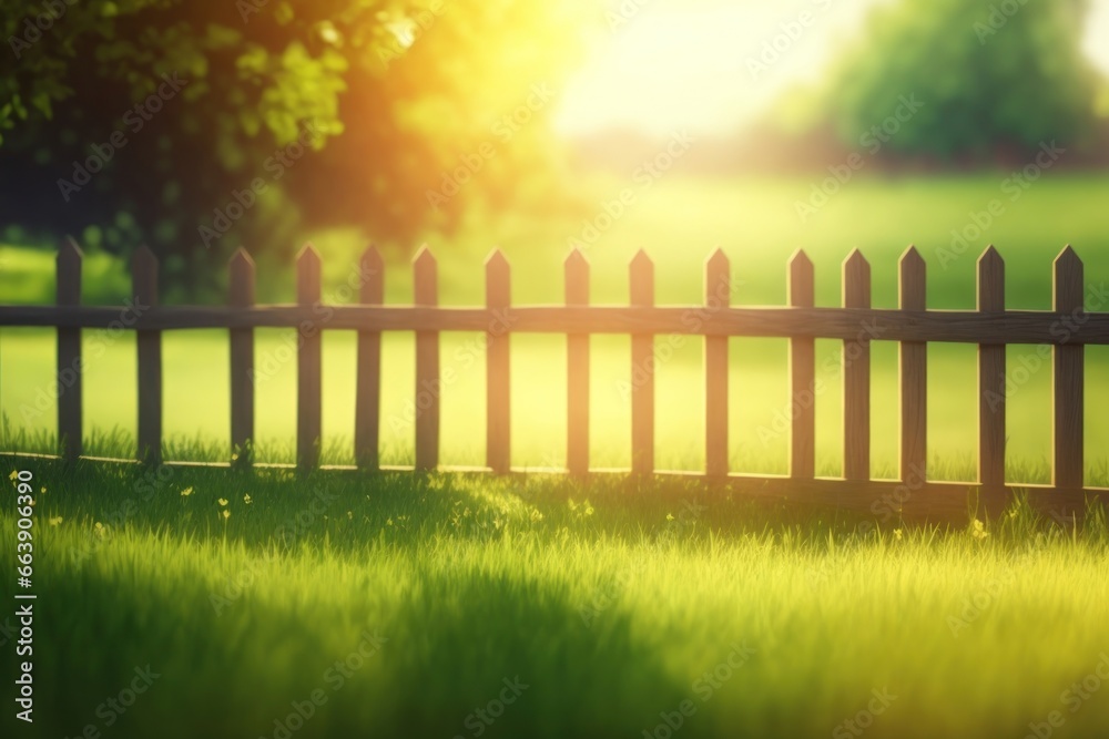 Foto illustration of nature background with an empty green garden