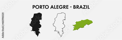 Porto Alegre brazil city map set vector illustration design isolated on white background. Concept of travel and geography.