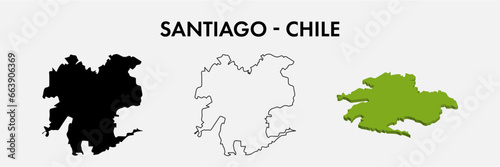 Santiago Chile city map set vector illustration design isolated on white background. Concept of travel and geography.