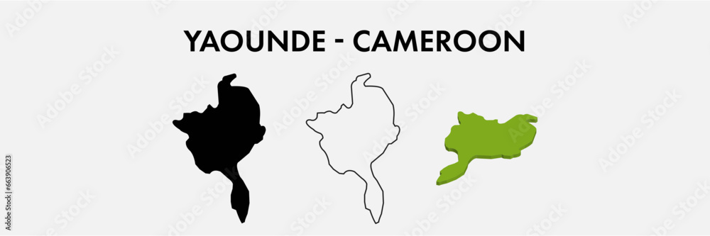 Yaounde Cameroon city map set vector illustration design isolated on white background. Concept of travel and geography. Yaounde Cameroon city map set vector illustration design isolated on white background. Concept of travel and geography.