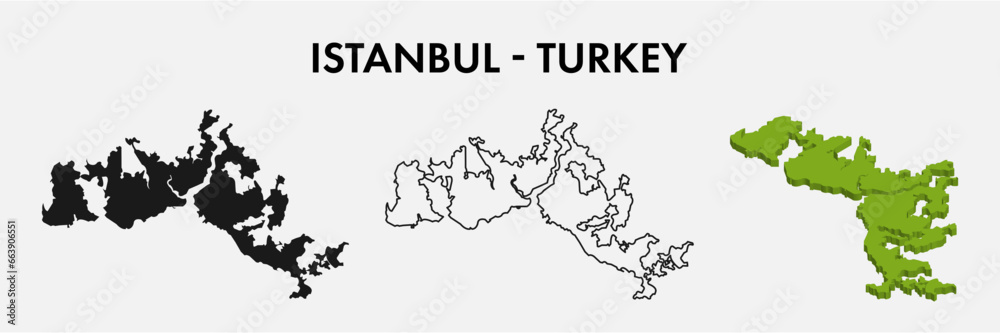 Istanbul Turkey city map set vector illustration design isolated on white background. Concept of travel and geography.