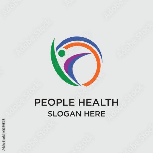 Healty logo design simple concept Premium Vector