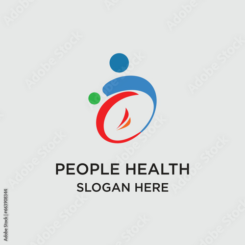 Healty logo design simple concept Premium Vector