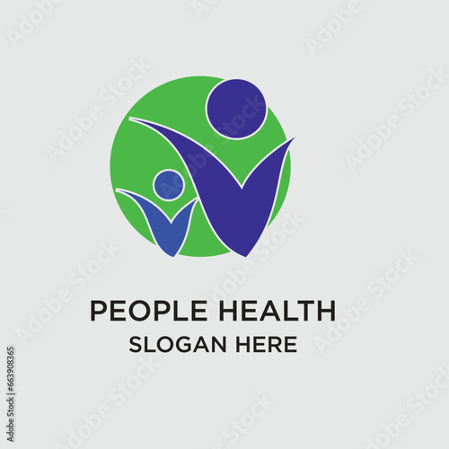 Healty logo design simple concept Premium Vector
