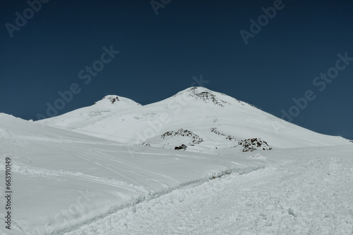 Elbrus pics covered snow