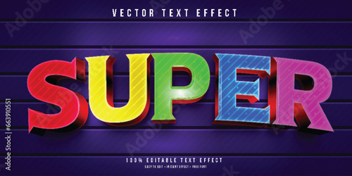 Colorful 3d editable text effect