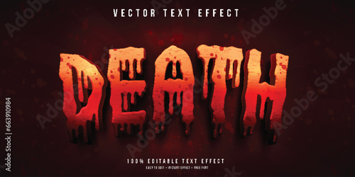 Horror melting 3d editable text effect template