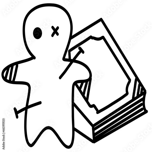 Halloween line painting, holiday festival illustration, easy hand drawn, sharp lines