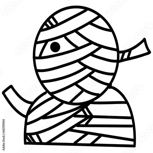 Halloween line painting, holiday festival illustration, easy hand drawn, sharp lines