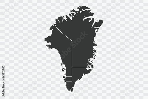 Greenland Map Shadow Color on White Background quality files Png