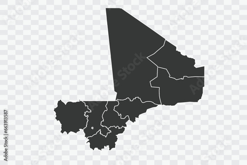 Mali Map Shadow Color on White Background quality files Png