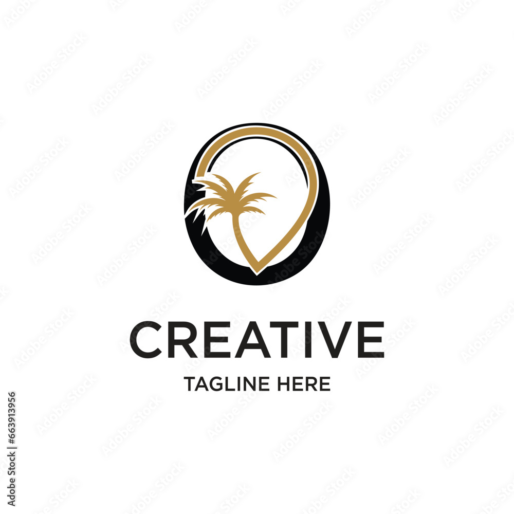 letter palm logo design simple concept Premium Vector letter palm logo design simple concept Premium Vector