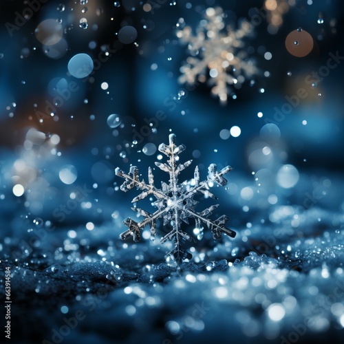 Beautiful blue snowflake background