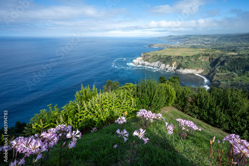 Fototapeta Naklejka Na Ścianę i Meble -  Santa Iria viewpoint in the northern part of the island of Sao Miguel in the Azores 