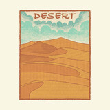 Sahara illustration desert graphic sand design landscape t shirt vintage badge drawing outdoor