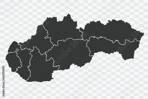 Slovakia Map Shadow Color on White Background quality files Png