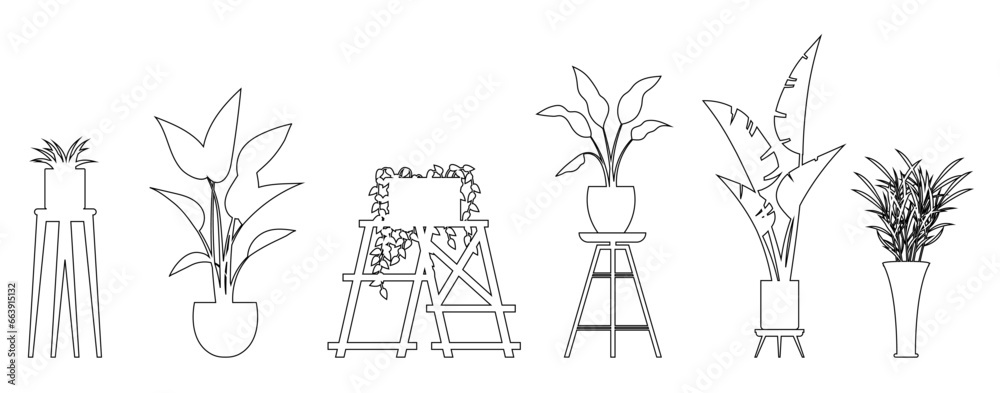 Flower pot. Vector illustration. The flowering plants in garden create colorful and lively ambiance The garden is sanctuary for variety flora and fauna The blossoming flowers signify arrival spring