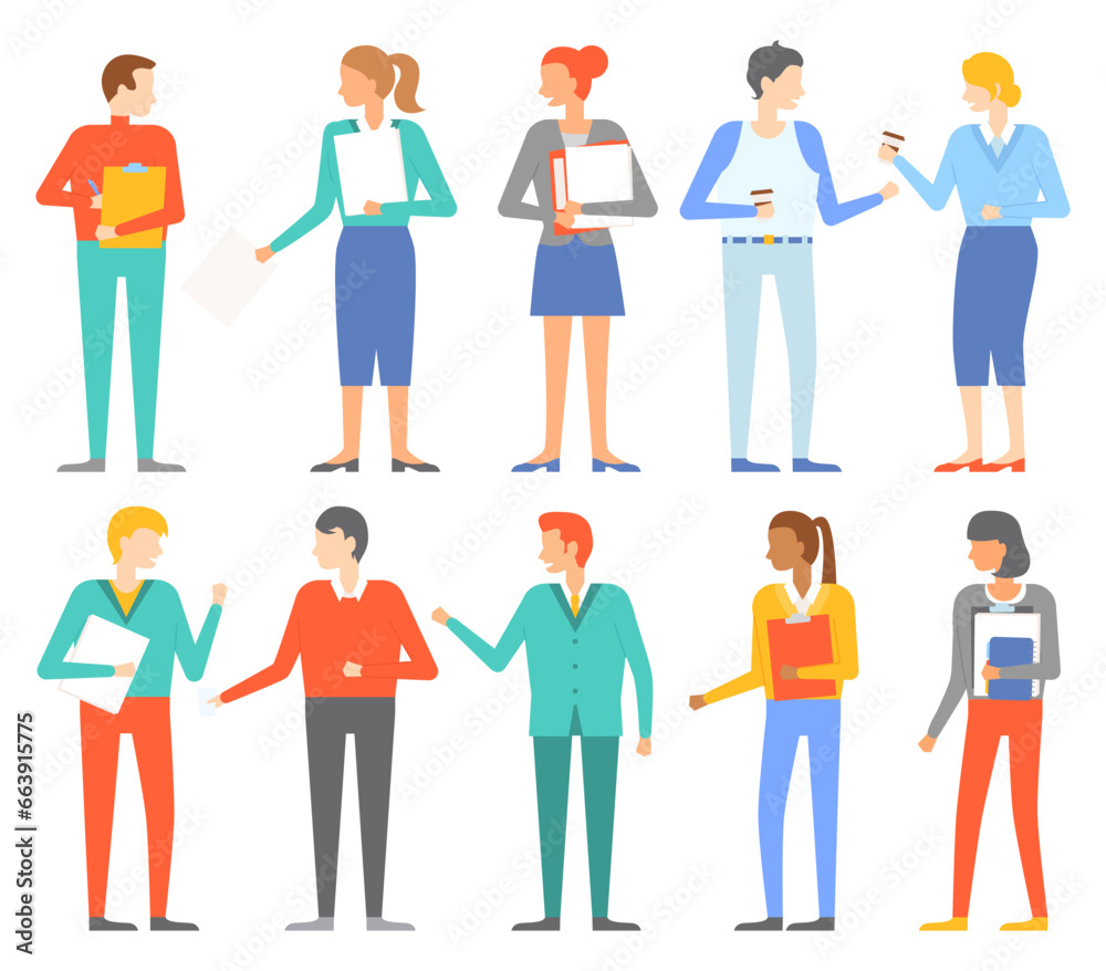Office people worker. Vector illustration. The office people worker concept emphasizes importance professionalism in workplace Brainstorming sessions in office encourage creative ideas and innovation