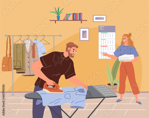 Clothing care. Vector illustration. Fashion support groups offer guidance and inspire personal style transformations Aid organizations provide clothing assistance to vulnerable individuals Give