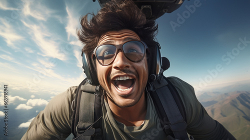 Young man enjoying skydiving © Niks Ads