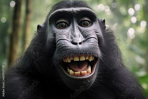 Celebes crested macaque in the wild