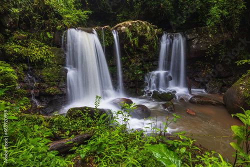 Sapan  waterfall  Beautiful waterfall in Nan  province  ThaiLand.