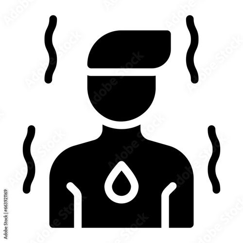 dehydration glyph icon