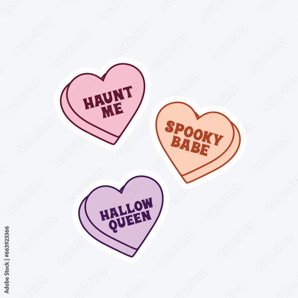 Halloween candy heart stickers