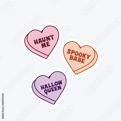 Halloween candy heart stickers