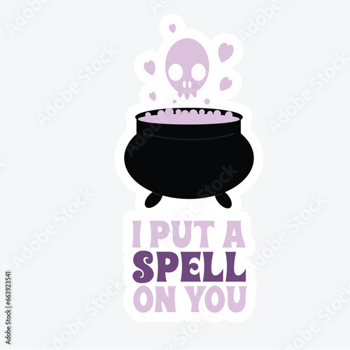 Halloween witchy girly spells quote sticker