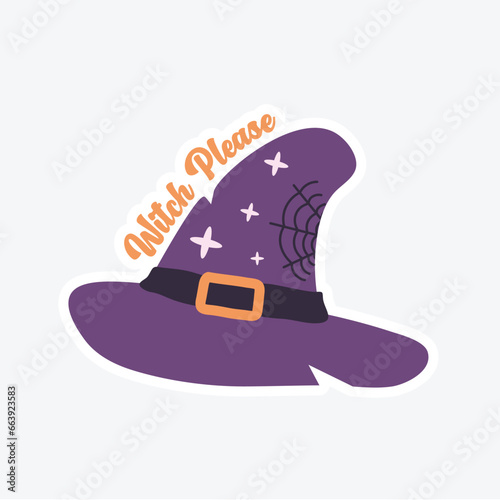 Witch Hat Sassy Halloween Girly Sticker