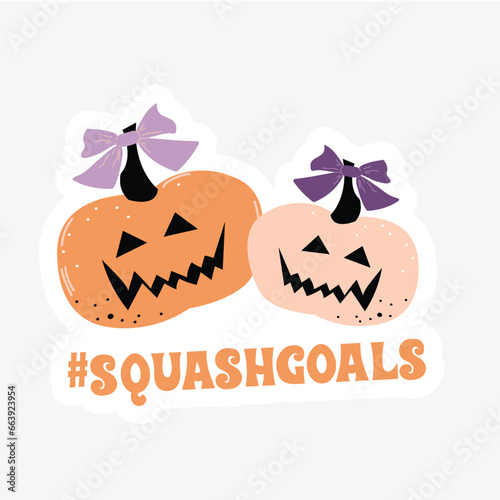 Adorable Squad goals Halloween Pumpkin Sticker