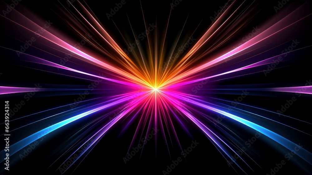 Abstract multicolor neon glowing line, Technology background