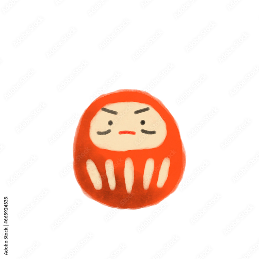 Fototapeta premium だるまの水彩風イラスト