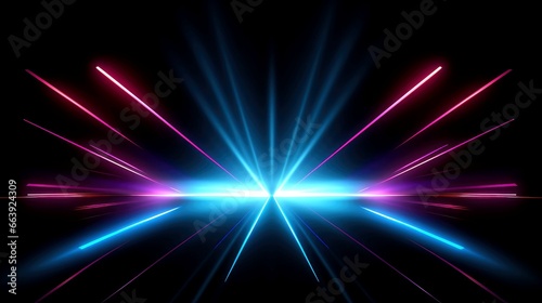 Abstract multicolor neon glowing line, Technology background