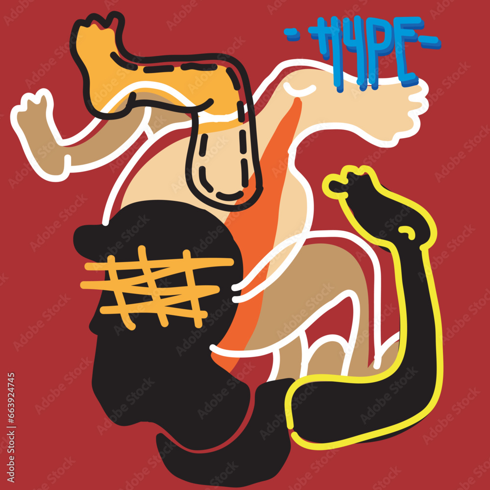 Fototapeta premium Abstract character that define humans, in different shape and activity.