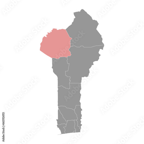 Atakora department map, administrative division of Benin. photo