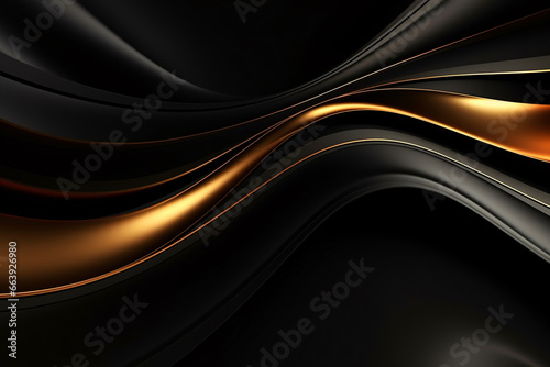 Abstract 3D black and gold liquid wave background is perfect for modern luxury designs. It is minimalist and elegant