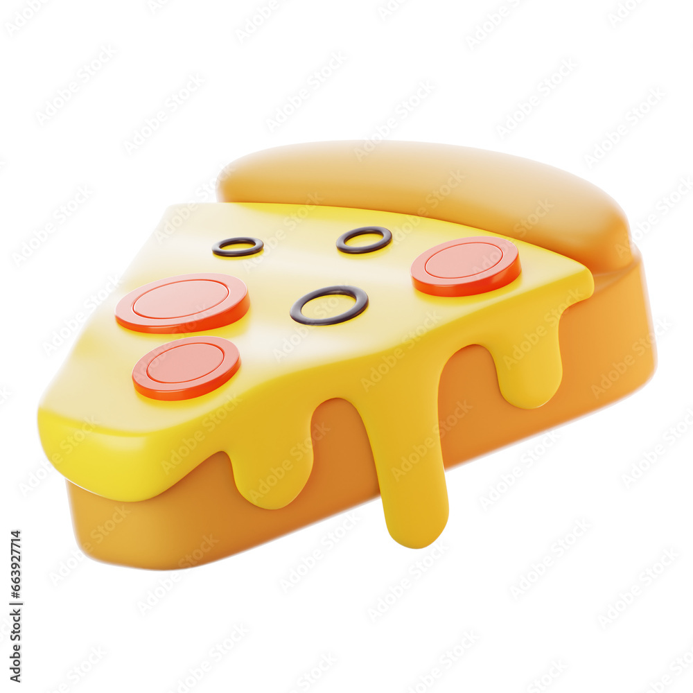 Fast food icon concept. 3d rendering pizza slice icon Fast food icon concept. 3d rendering pizza slice icon