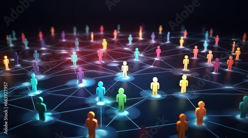 Concept de réseau social professionnel, connections entre personnes  photo