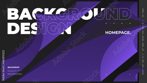 Abstract web page, homepage, landing page concept. Strict and discreet background. Type and polyhedral simple 3D shapes.
