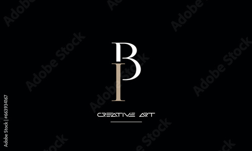 BI, IB, B, I abstract letters logo monogram