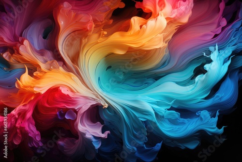 Abstract Artistry: A Prismatic Rainbow of Swirling Colors in Mesmerizing Wallpaper.