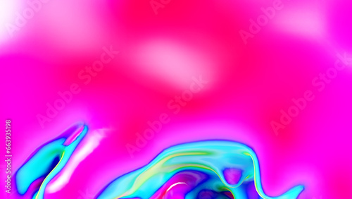 Abstract liquid background in pink color with metallic textured